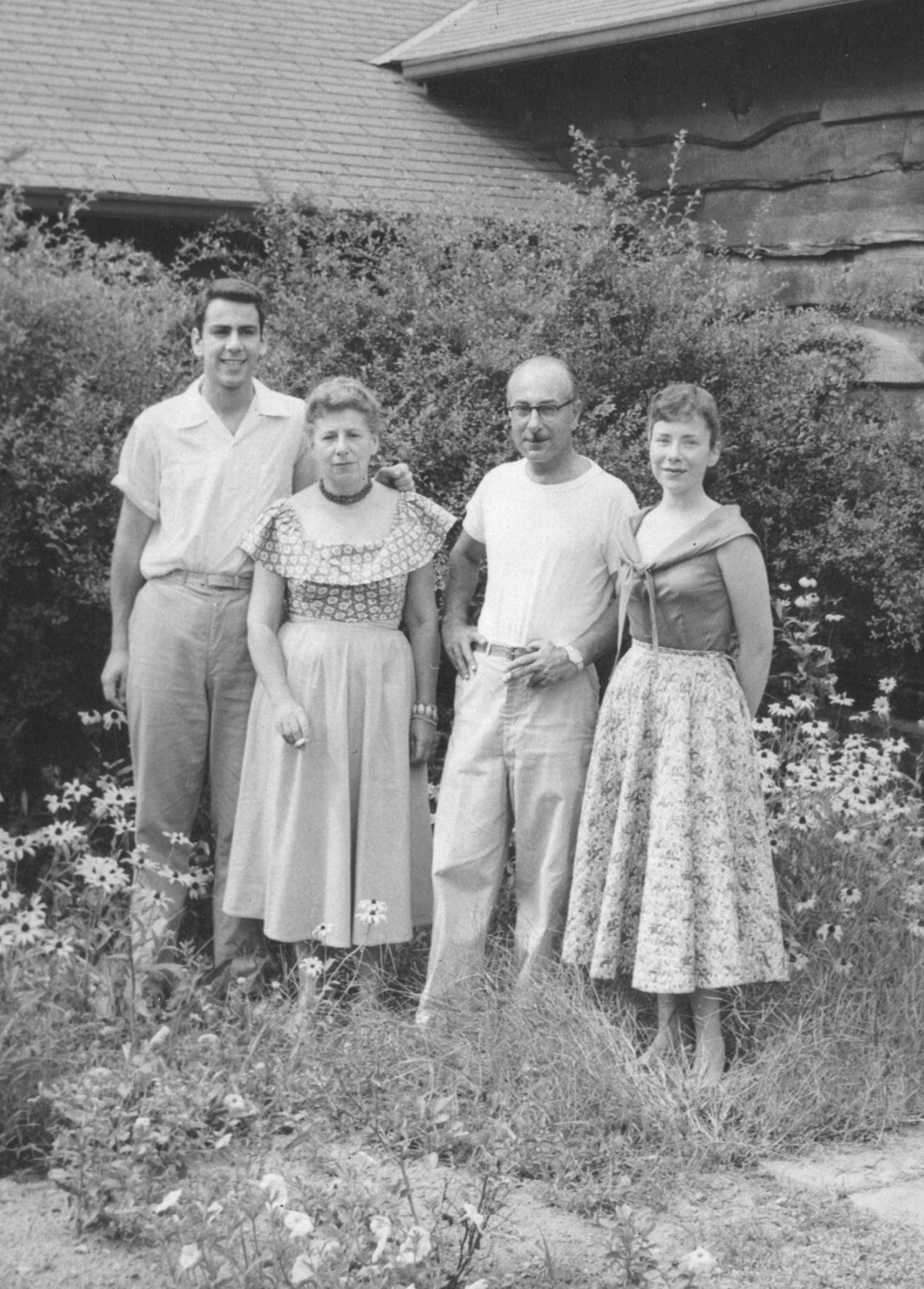 Albert and Rosanne, with Liz and Paul Brewster, 1956